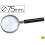LUPA CRISTAL ARO METALICO MANGO NEGRO W-104 75 MM