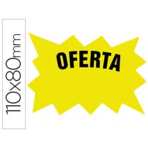 CARTEL CARTULINA ETIQUETA MARCA PRECIOS AMARILLO FLUORESCENTE 110X80 MM