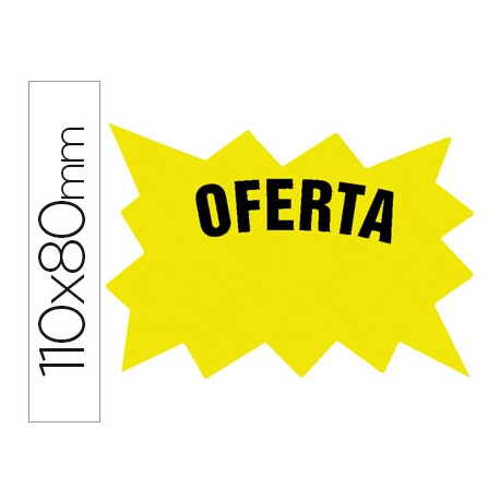 CARTEL CARTULINA ETIQUETA MARCA PRECIOS AMARILLO FLUORESCENTE 110X80 MM
