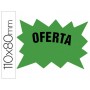 CARTEL CARTULINA ETIQUETAS MARCA PRECIOS VERDE FLUORESCENTE 110X80 MM