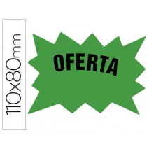 CARTEL CARTULINA ETIQUETAS MARCA PRECIOS VERDE FLUORESCENTE 110X80 MM