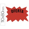 CARTEL ETIQUETA MARCA PRECIOS CARTULINA ROJO FLUORESCENTE TAMANO 110X80 MM