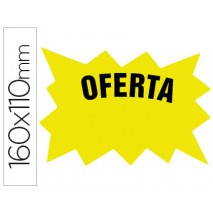 CARTEL CARTULINA ETIQUETAS MARCA PRECIOS AMARILLO FLUORESCENTE 160X110 MM