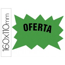 CARTEL CARTULINA ETIQUETAS MARCA PRECIOS VERDE FLUORESCENTE 160X110 MM