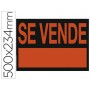 CARTEL PLASTICO "SE VENDE" ROJO FLUORESCENTE -500X234 MM