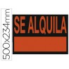 CARTEL PLASTICO "SE ALQUILA" ROJO FLUORESCENTE -500X234 MM