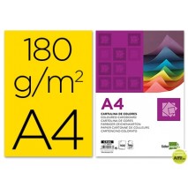 CARTULINA LIDERPAPEL A4 180G/M2 AMARILLO