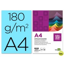 CARTULINA LIDERPAPEL A4 180G/M2 CELESTE