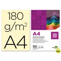 CARTULINA LIDERPAPEL A4 180G/M2 CREMA
