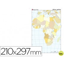 MAPA MUDO COLOR DIN A4 AFRICA -POLITICO