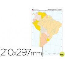 MAPA MUDO COLOR DIN A4 AMERICA SUR POLITICO