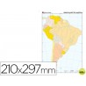 MAPA MUDO COLOR DIN A4 AMERICA SUR POLITICO