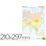 MAPA MUDO COLOR DIN A4 ASIA -POLITICO