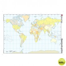 MAPA MUDO COLOR DIN-A4 PLANISFERIO POLITICO