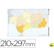 MAPA MUDO COLOR DIN A4 ANDALUCIA POLITICO