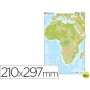 MAPA MUDO COLOR DIN A4 AFRICA -FISICO