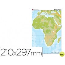 MAPA MUDO COLOR DIN A4 AFRICA -FISICO