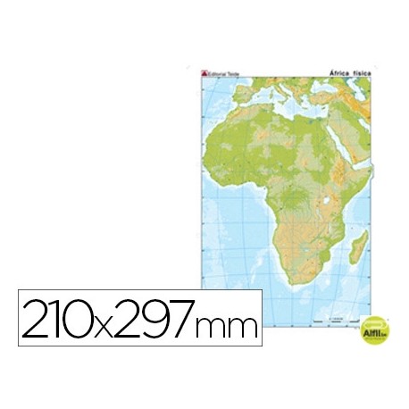 MAPA MUDO COLOR DIN A4 AFRICA -FISICO