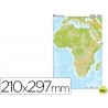 MAPA MUDO COLOR DIN A4 AFRICA -FISICO
