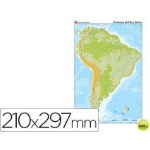 MAPA MUDO COLOR DIN A4 AMERICA SUR FISICO