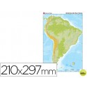 MAPA MUDO COLOR DIN A4 AMERICA SUR FISICO