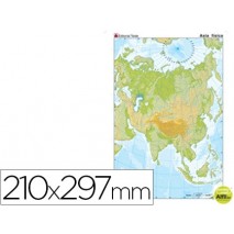 MAPA MUDO COLOR DIN A4 ASIA -FISICO