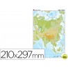 MAPA MUDO COLOR DIN A4 ASIA -FISICO