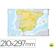 MAPA MUDO COLOR DIN A4 ESPA¾A -FISICO