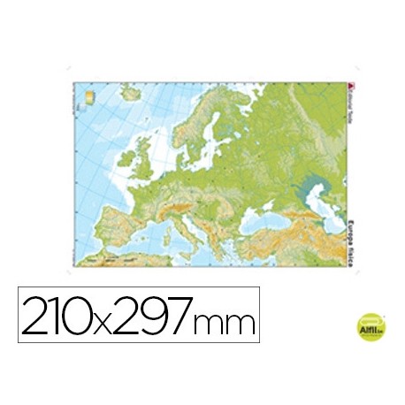 MAPA MUDO COLOR DIN A4 EUROPA -FISICO