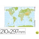 MAPA MUDO COLOR DIN A4 PLANISFERIO FISICO