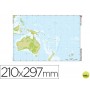 MAPA MUDO COLOR DIN A4 OCEANIA-FISICO
