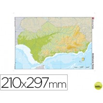 MAPA MUDO COLOR DIN A4 ANDALUCIA FISICO