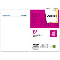 TALONARIO LIDERPAPEL CAMARERO 8Ì ORIGINAL Y COPIA T231 PAPEL AUTOCOPIANTE