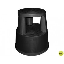 TABURETE Q-CONNECT RUEDAS RETRACTILES TRES RUEDAS -DOS NIVELES NEGRO