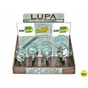 LUPA CRISTAL ARO METALICO W-100 NEGRA -EXPOSITOR: -4 LUPAS 50 MM -6 LUPAS 63 MM -4 LUPAS 75 MM -2 LU