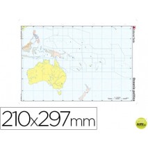 MAPA MUDO COLOR DIN A4 OCEANIA-POLITICO