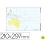 MAPA MUDO COLOR DIN A4 OCEANIA-POLITICO