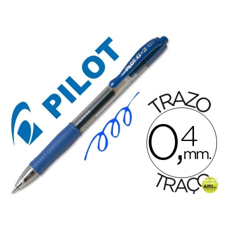 BOLIGRAFO PILOT G-2 AZUL TINTA GEL -RETRACTIL -SUJECION DE CAUCHO