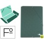 CARPETA GOMAS LIDERPAPEL FOLIO 3 SOLAPAS CARTON FORRADO VERDE