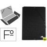 CARPETA GOMAS LIDERPAPEL FOLIO 3 SOLAPAS CARTON FORRADO NEGRA