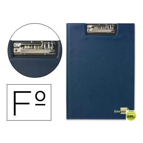 CARPETA LIDERPAPEL MINICLIP SUPERIOR FOLIO PLASTICO AZUL