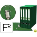 MODULO LIDERPAPEL 4 ARCHIVADORES FOLIO 2 ANILLAS MIXTAS 25MM VERDE
