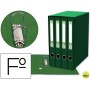 MODULO LIDERPAPEL 4 ARCHIVADORES FOLIO 2 ANILLAS MIXTAS 25MM VERDE