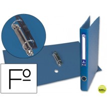 CARPETA DE 2 ANILLAS 25MM MIXTAS LIDERPAPEL FOLIO FORRADO PAPERCOAT CON OLLADO Y TARJETERO COMPRESOR