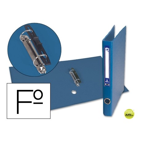 CARPETA DE 2 ANILLAS 25MM MIXTAS LIDERPAPEL FOLIO FORRADO PAPERCOAT CON OLLADO Y TARJETERO COMPRESOR