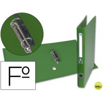 CARPETA DE 2 ANILLAS 25MM MIXTAS LIDERPAPEL FOLIO FORRADO PAPERCOAT CON OLLADO Y TARJETERO COMPRESOR