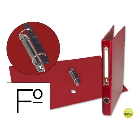 CARPETA DE 2 ANILLAS 25MM MIXTAS LIDERPAPEL FOLIO FORRADO PAPERCOAT CON OLLADO Y TARJETERO COMPRESOR