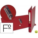 CARPETA DE 2 ANILLAS 25MM MIXTAS LIDERPAPEL FOLIO FORRADO PAPERCOAT CON OLLADO Y TARJETERO COMPRESOR