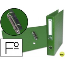 CARPETA DE 2 ANILLAS 40MM MIXTAS LIDERPAPEL FOLIO FORRADO PAPERCOAT CON OLLADO Y TARJETERO COMPRESOR