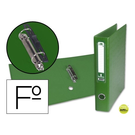 CARPETA DE 2 ANILLAS 40MM MIXTAS LIDERPAPEL FOLIO FORRADO PAPERCOAT CON OLLADO Y TARJETERO COMPRESOR